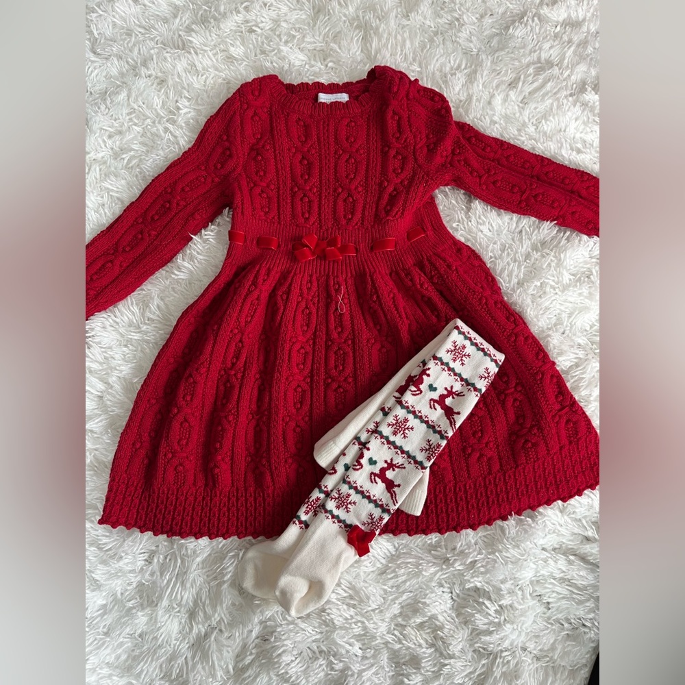Girls Christmas Sweater Dress